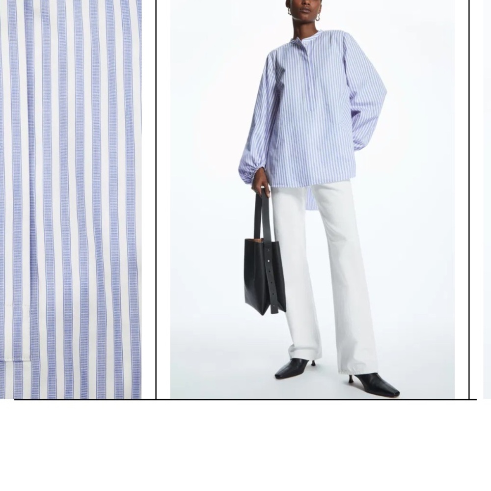 COS  Striped Blue and White Blouse.  Size 6 (US)